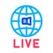 World Wide Live Podcast Icon Outline Illustration