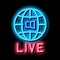 World Wide Live Podcast neon glow icon illustration