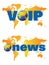 World wide news and voip broadcast logos