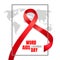 A world wide sign of fighting with AIDS. The concept of charity. Vector illustration.