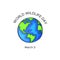 World wildlife day. 3 march. The Earth Vector isolated illustration