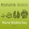 World Wildlife Day background with with animals tracks. Vector illustration for you design, card, banner, poster