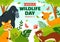 World Wildlife Day Vector Illustration on March 3 with Various a Animals to Protection Animal and Preserve Their Habitat in Forest