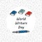 World Writer Day. Postcard, banner, flyer