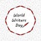 World Writer Day. Postcard, banner, flyer