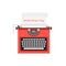 World writer day with red typewriter