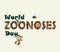 World Zoonoses Day, animals in the jungle with tiger stripes poster, illustration vector