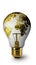Worldly Illumination: Golden Map on a Light Bulb