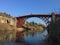 Worlds first iron bridge over the River Severn in Ironbridge, Shropshire, UK