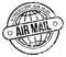 Worldwide air mail label. Grunge texture stamp