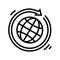 Worldwide circular economy line icon vector illustration