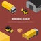 Worldwide delivery isometric concept