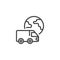 Worldwide delivery line icon