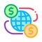 Worldwide financial partnership icon vector outline illustration