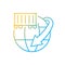 Worldwide freight container shipping business gradient linear vector icon