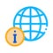 Worldwide information icon vector outline illustration