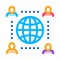 Worldwide outsource employees icon vector outline illustration