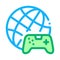 Worldwide playing game icon vector outline illustration