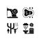 Worldwide rising water demand black glyph icons set on white space