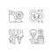 Worldwide rising water demand linear icons set