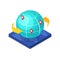 Worldwide route logistics isometric 3D icon