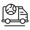 Worldwide shipping icon outline vector. Ship delivery