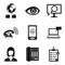 Worldwide surveillance icons set, simple style