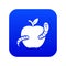 Worm apple icon blue vector