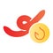 Worm bait flat icon. Fish lure color icons in trendy flat style. Worm and hook gradient style design, designed for web