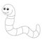 Worm Coloring Page Isolated for Kids