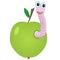 Worm eats an apple