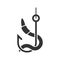 Worm on hook glyph icon