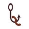 Worm on the hook on white background. Vector illustration in trendy flat style. EPS 10