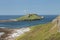 Worm\\\'s Head and causeway, Rhossili Bay, Gower Peninsula, Swansea, South Wales, UK