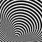 Wormhole Optical Illusion, Geometric Black and White Abstract Hypnotic Worm Hole Tunnel, Abstract Twisted Vector Illusion 3D Opart