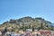 Worms eye view of the impressive Palace da Pena over the hill in