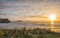 Wormshead Rhossili in Swansea, South Wales at sunset