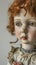 Worn Antique Doll with Red Hair