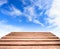 Worn Table Top with Blue Sky