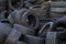 worn tires for cars to be recycled