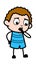 Worried Cartoon Kid Thinking