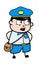 Worried Cartoon Postal worker Talking