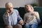 Worried elderly husband call emergency for sick wife