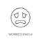 Worried emoji linear icon. Modern outline Worried emoji logo con