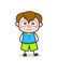 Worried Expressionless Kid Face - Cute Cartoon Boy Illustration