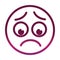Worried funny smiley emoticon face expression gradient style icon