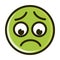 Worried funny smiley emoticon face expression line and fill icon