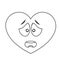 worried heart cartoon icon