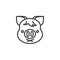 Worried Piggy Face Emoji line icon