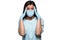 Worried, scare, panicked asian american woman in medical mask and rubber gloves, concerned about viral pandemic illness, paranoid